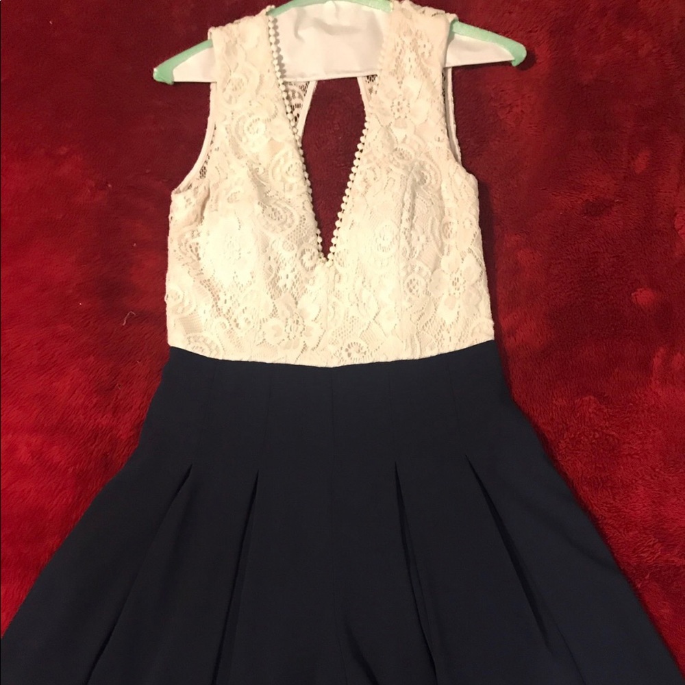 Navy/Cream Romper Shorts
